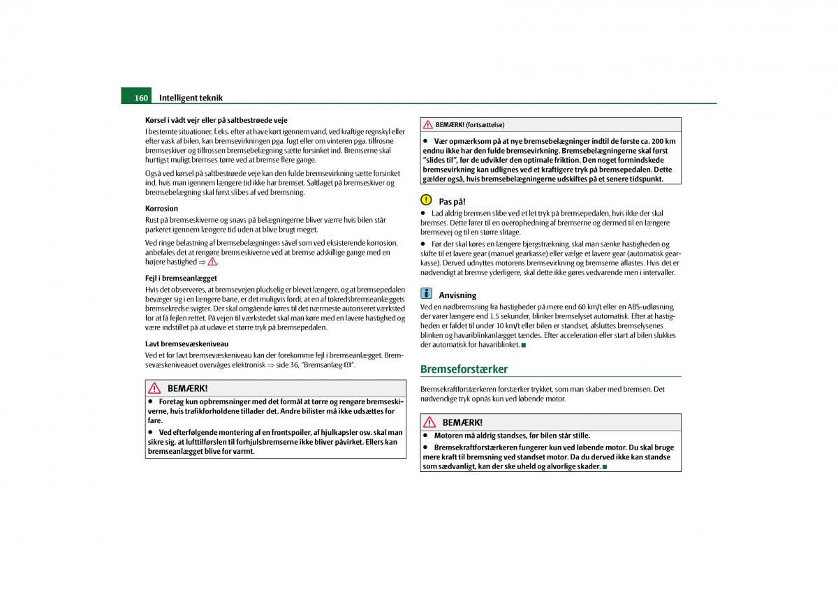 Skoda Yeti Bilens instruktionsbog / page 162