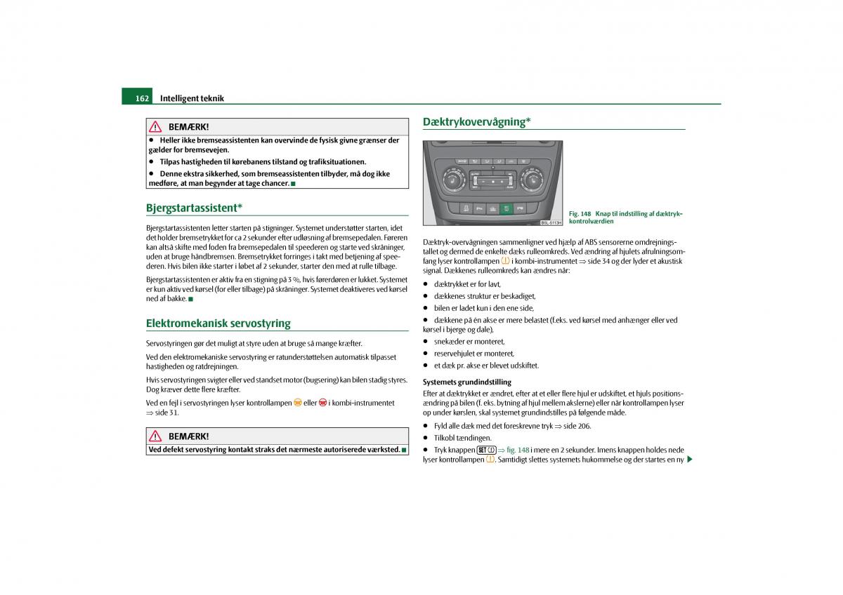 Skoda Yeti Bilens instruktionsbog / page 164