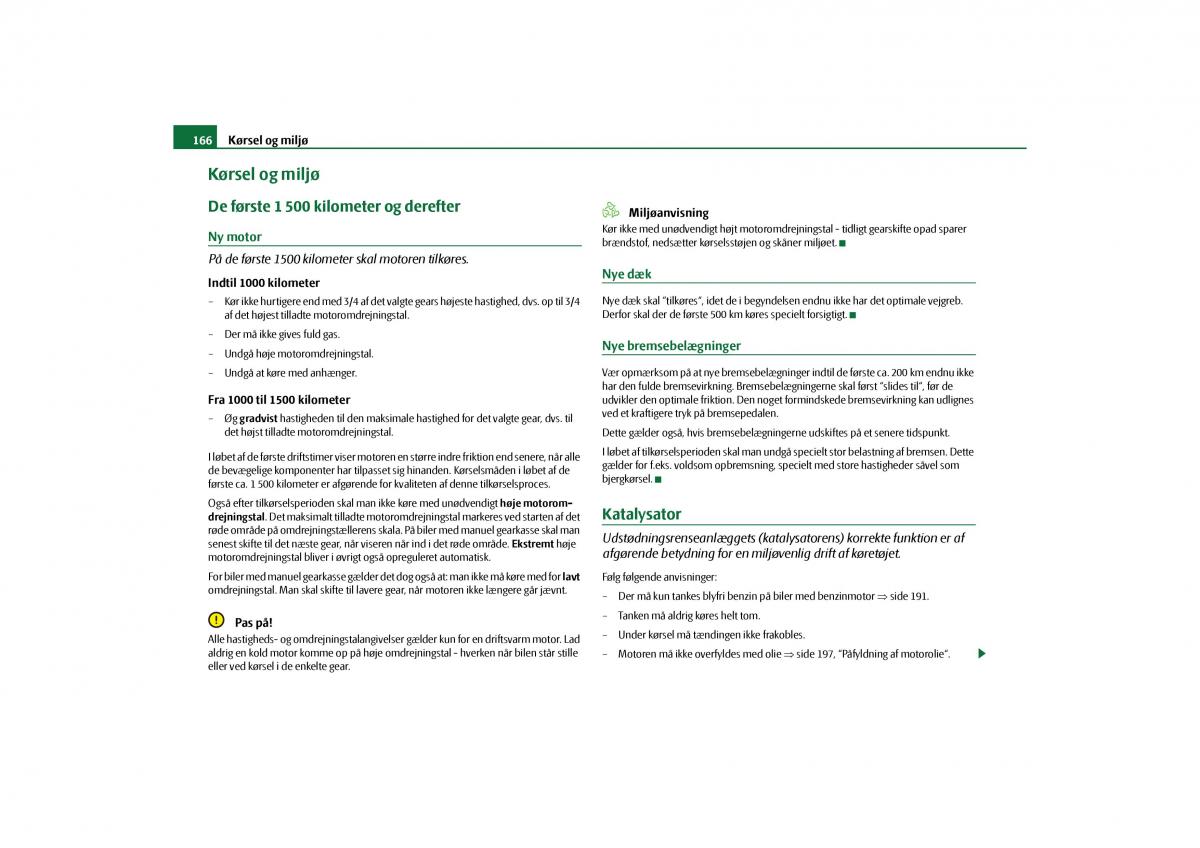 Skoda Yeti Bilens instruktionsbog / page 168