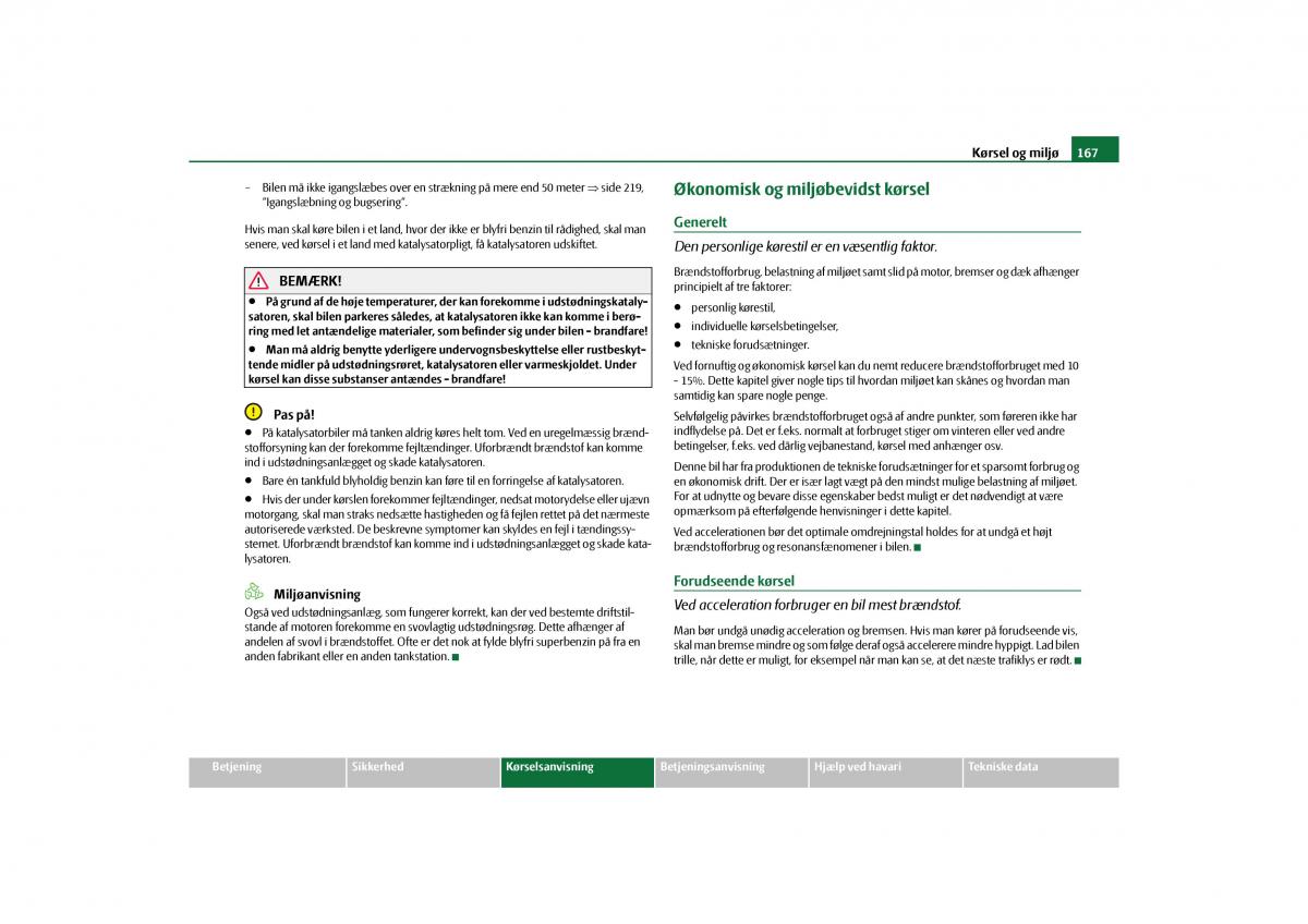 Skoda Yeti Bilens instruktionsbog / page 169