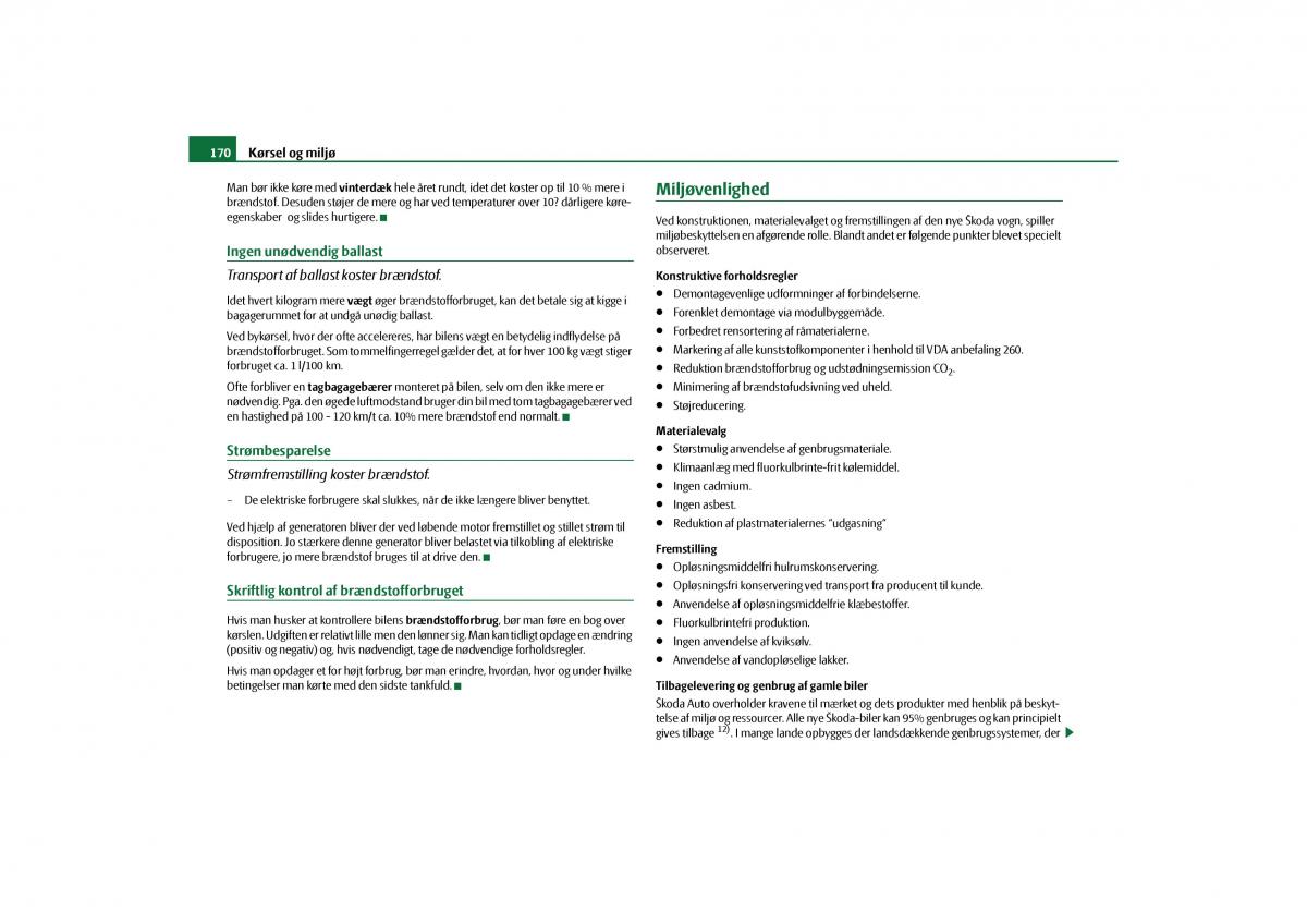 Skoda Yeti Bilens instruktionsbog / page 172