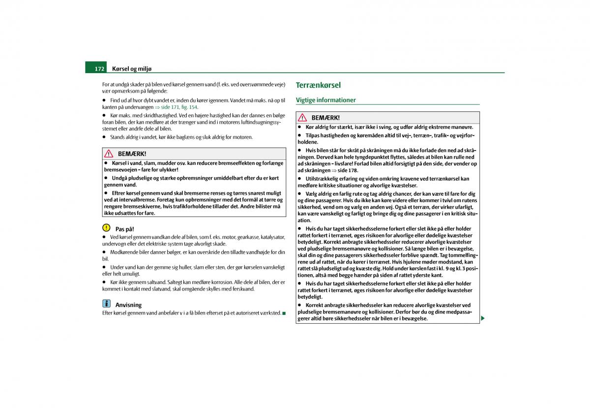 Skoda Yeti Bilens instruktionsbog / page 174