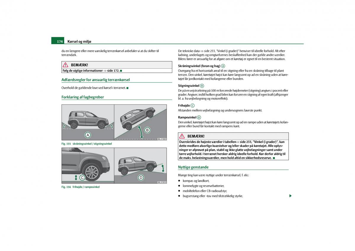 Skoda Yeti Bilens instruktionsbog / page 176