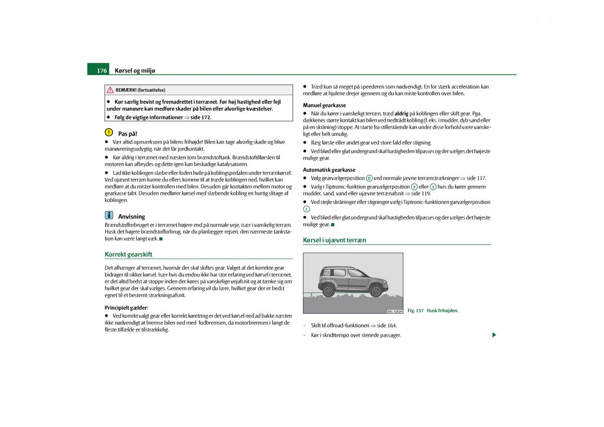 Skoda Yeti Bilens instruktionsbog / page 178