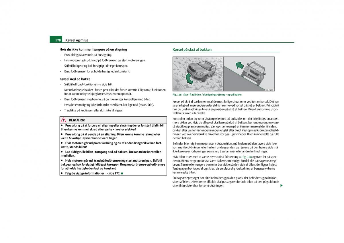 Skoda Yeti Bilens instruktionsbog / page 180