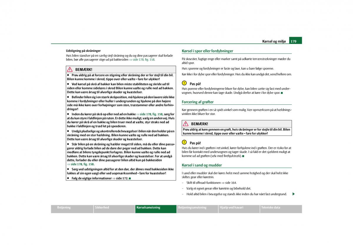 Skoda Yeti Bilens instruktionsbog / page 181