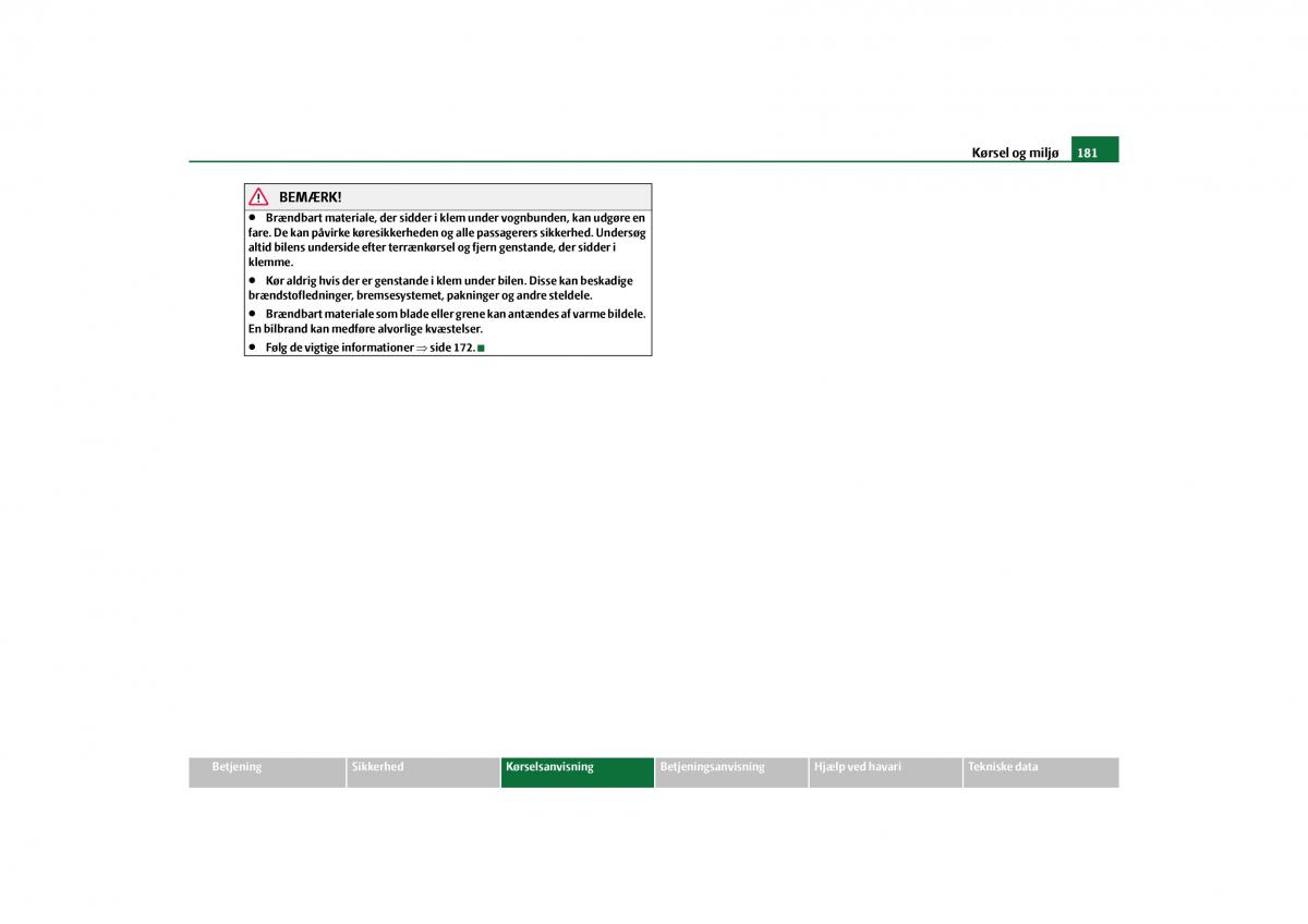 Skoda Yeti Bilens instruktionsbog / page 183