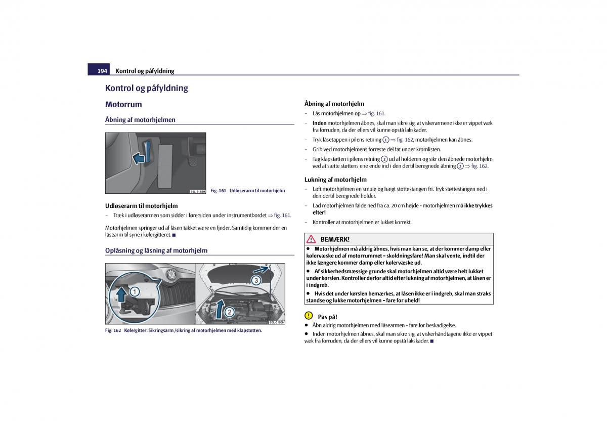 Skoda Yeti Bilens instruktionsbog / page 196