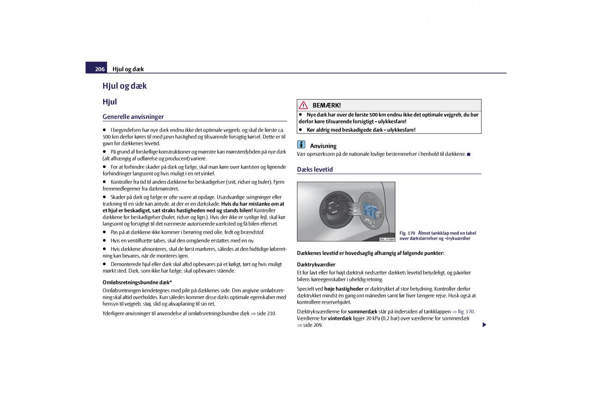 Skoda Yeti Bilens instruktionsbog / page 208