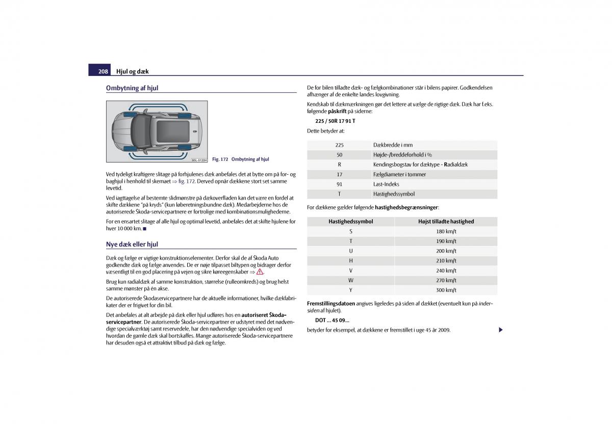 Skoda Yeti Bilens instruktionsbog / page 210