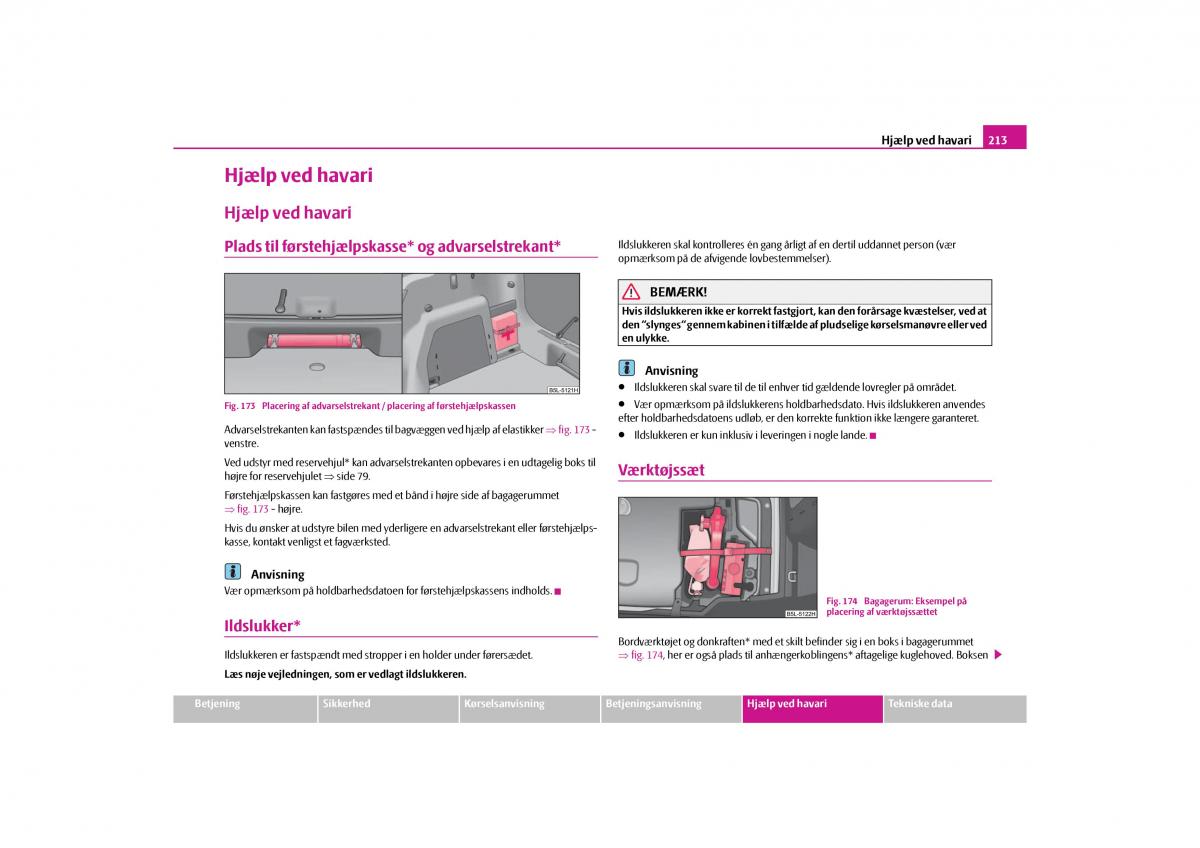 Skoda Yeti Bilens instruktionsbog / page 215