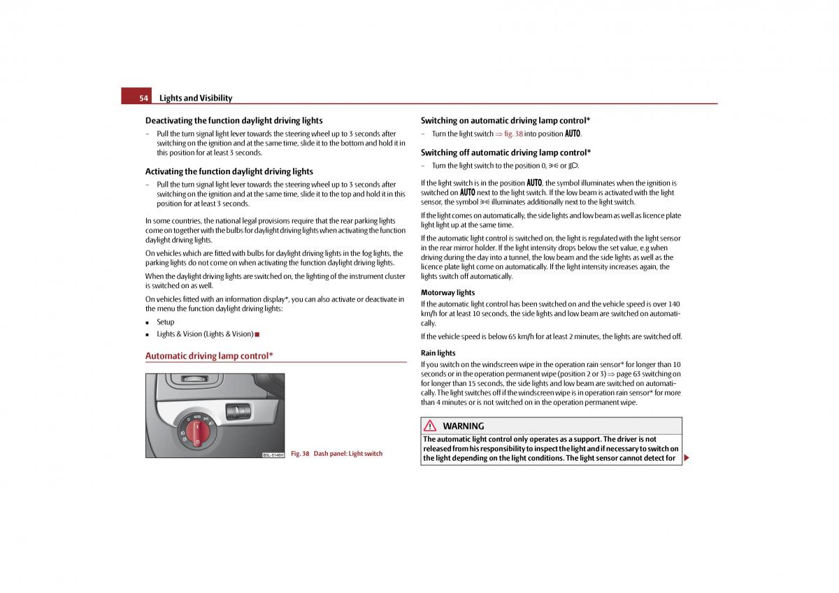 Skoda Yeti owners manual / page 55