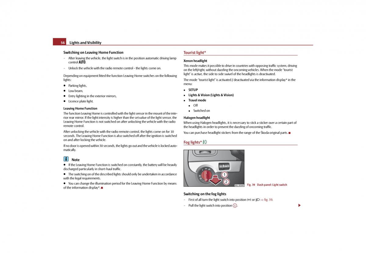 Skoda Yeti owners manual / page 57