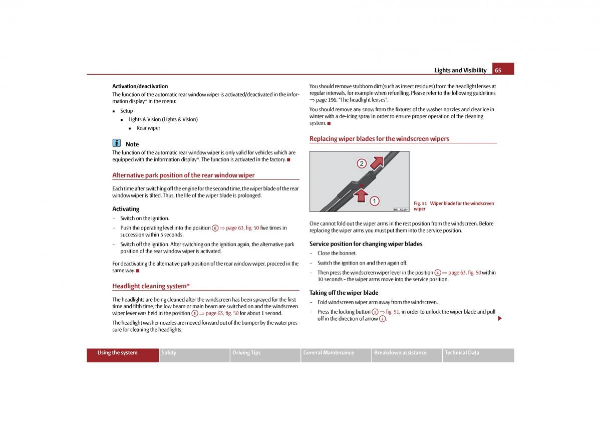 Skoda Yeti owners manual / page 66