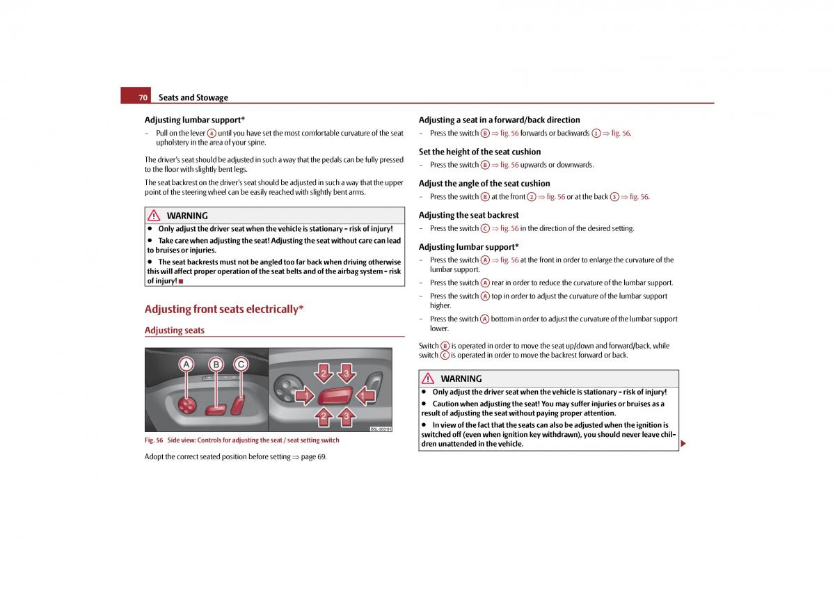 Skoda Yeti owners manual / page 71