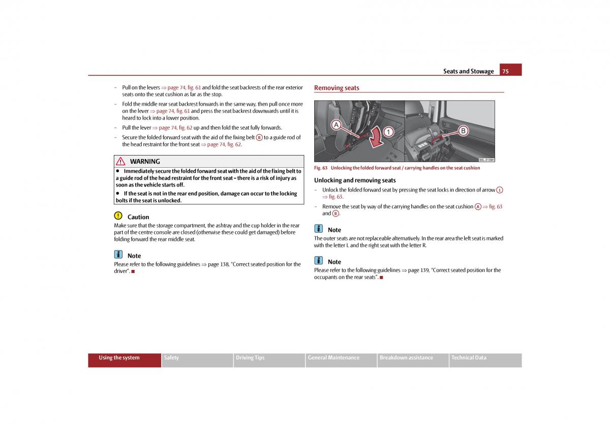 Skoda Yeti owners manual / page 76