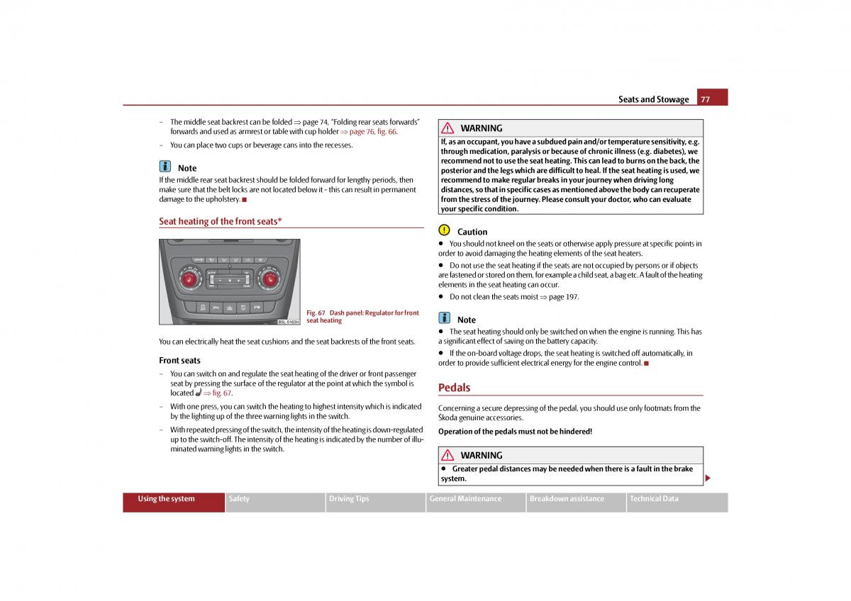 Skoda Yeti owners manual / page 78