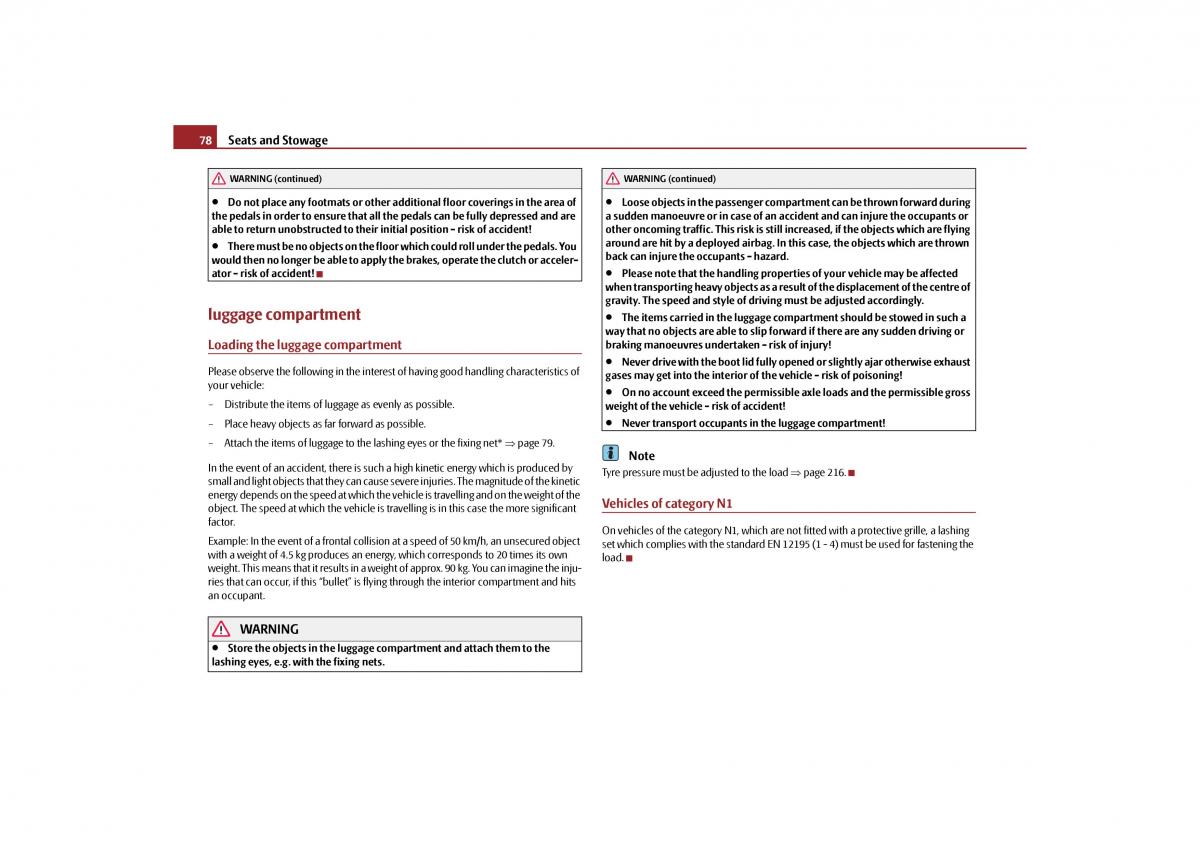 Skoda Yeti owners manual / page 79