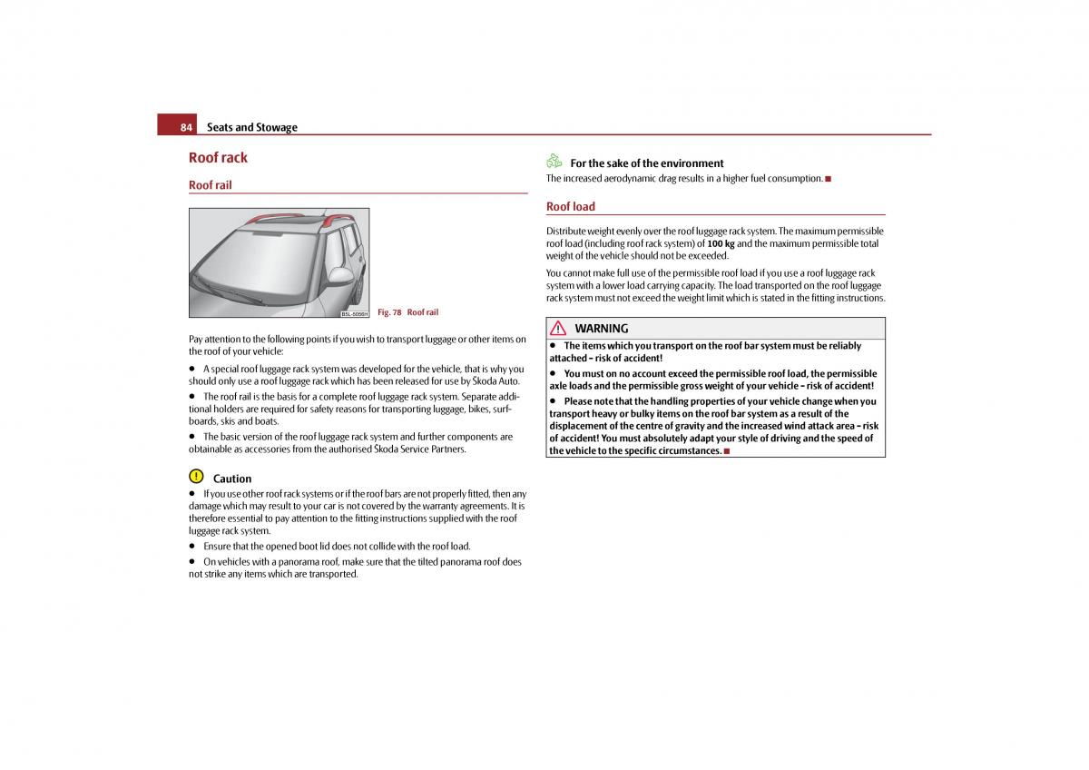 Skoda Yeti owners manual / page 85