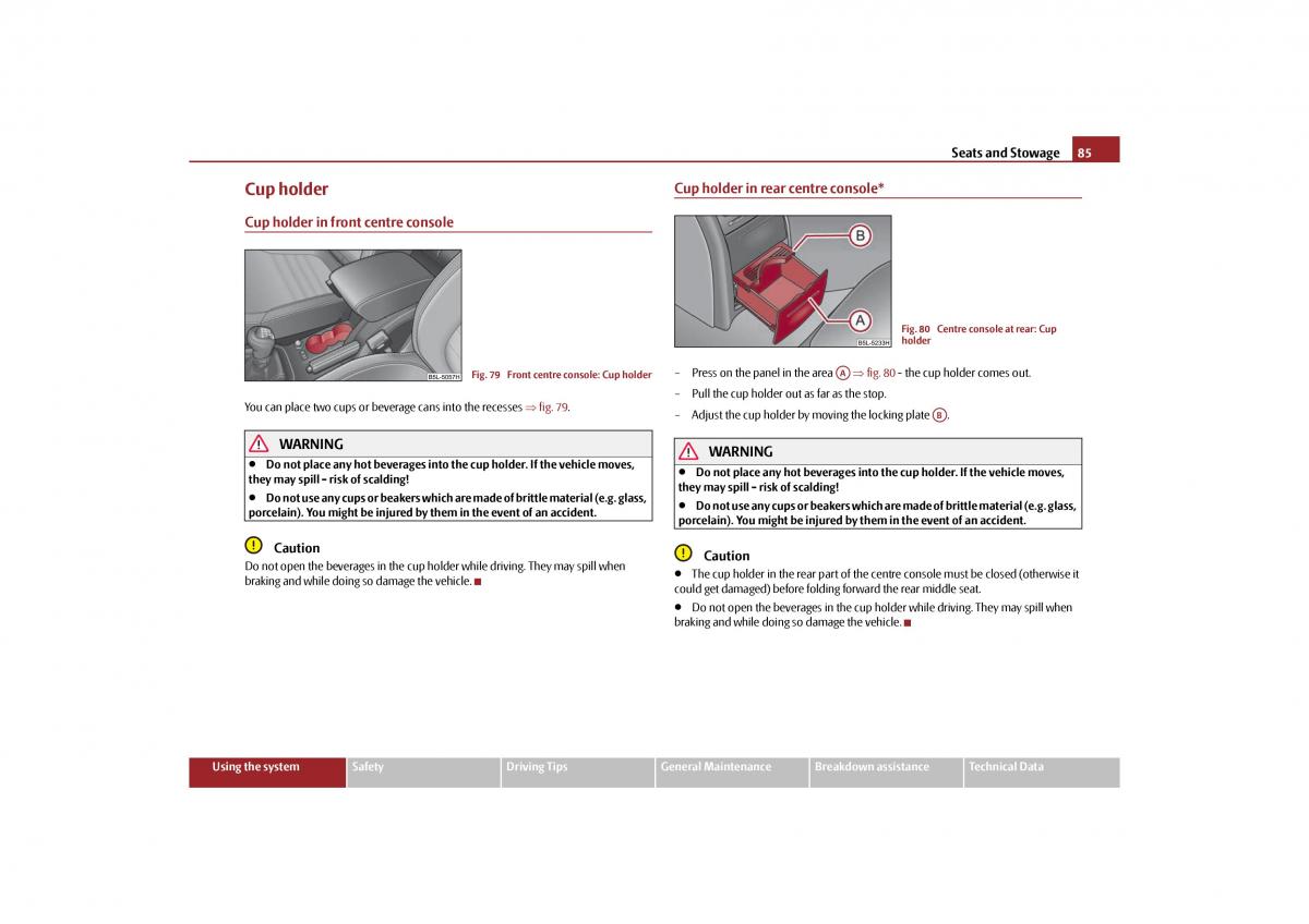 Skoda Yeti owners manual / page 86