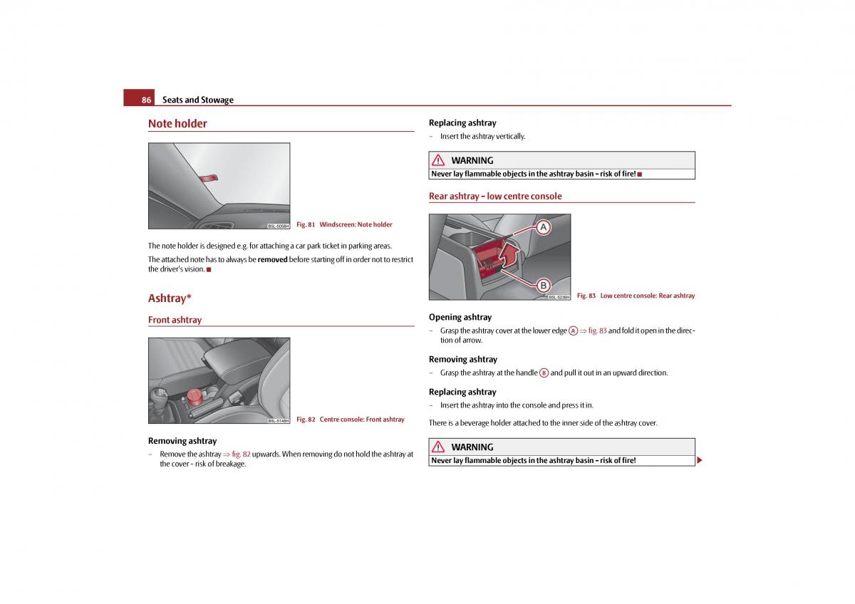 Skoda Yeti owners manual / page 87