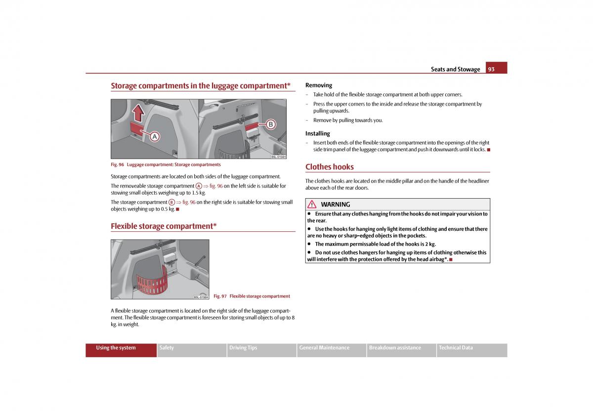 Skoda Yeti owners manual / page 94