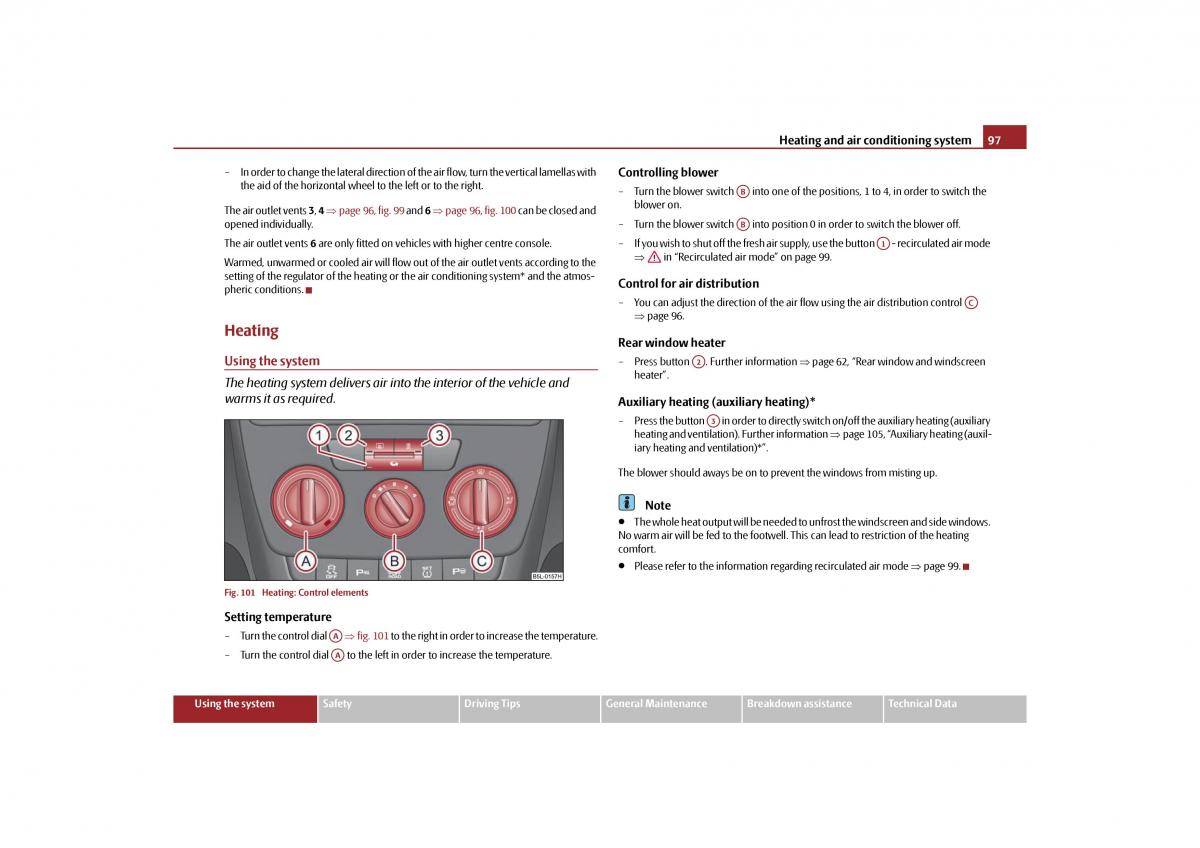 Skoda Yeti owners manual / page 98