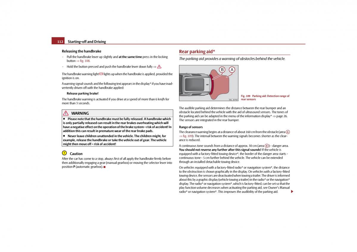 Skoda Yeti owners manual / page 113