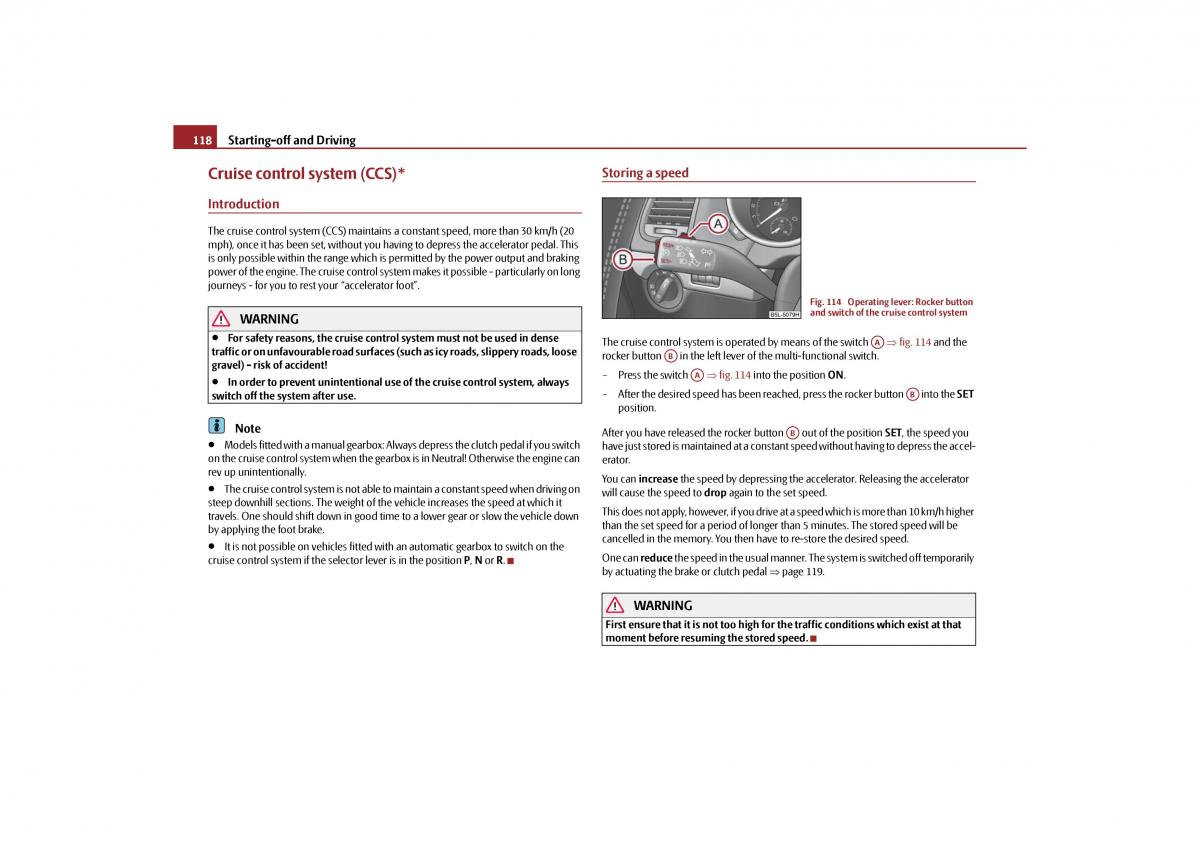 Skoda Yeti owners manual / page 119