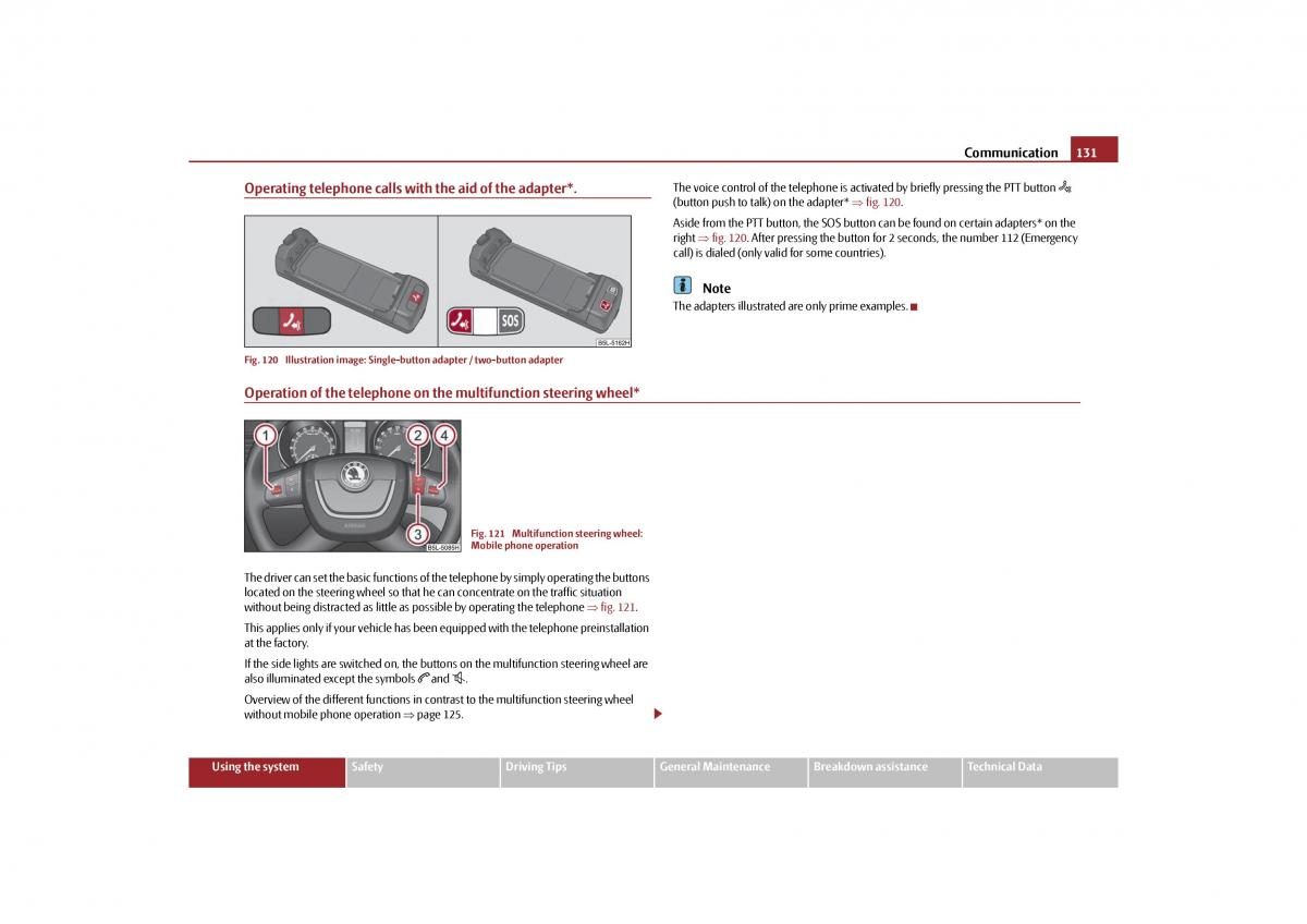 Skoda Yeti owners manual / page 132