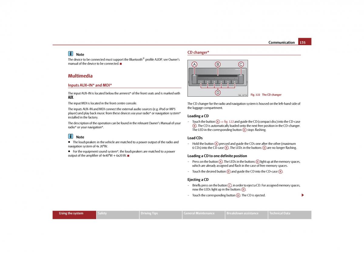 Skoda Yeti owners manual / page 136