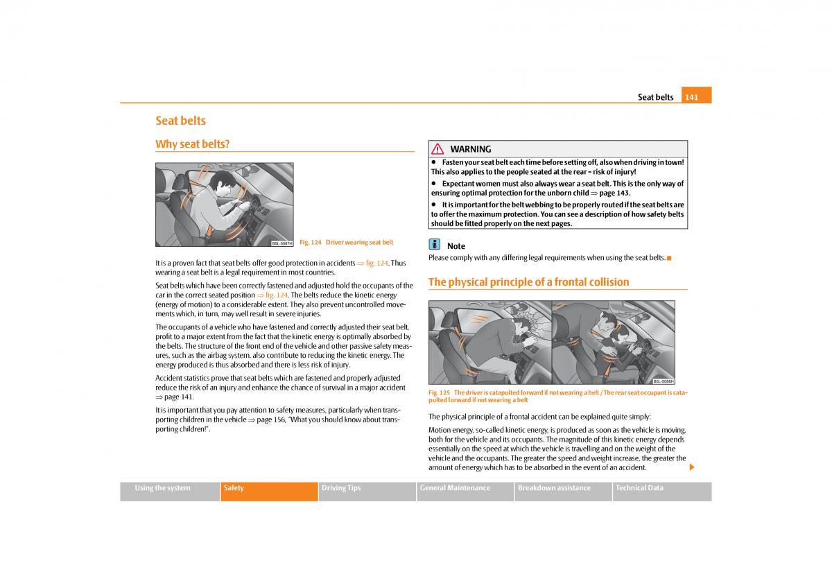 Skoda Yeti owners manual / page 142