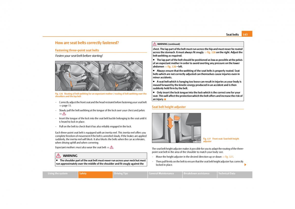 Skoda Yeti owners manual / page 144