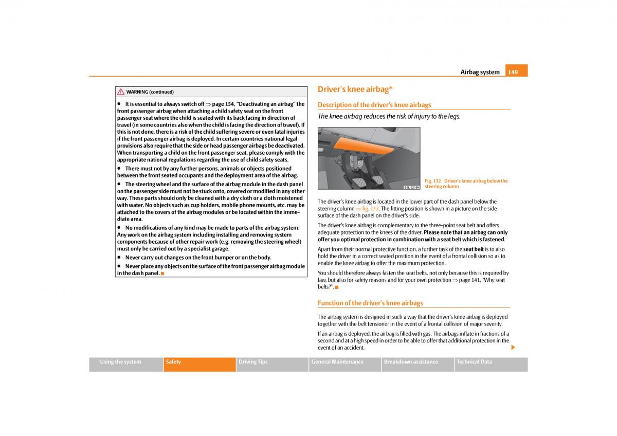 Skoda Yeti owners manual / page 150