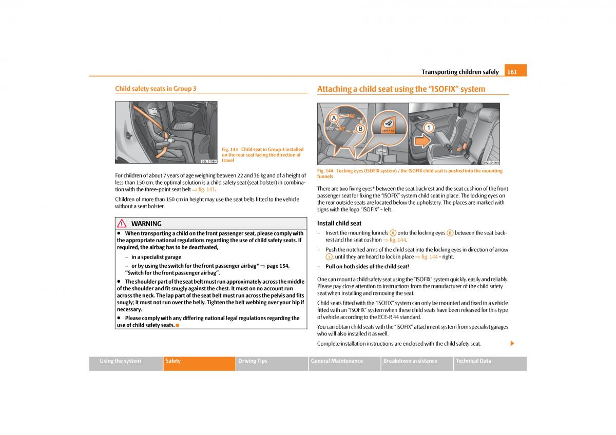 Skoda Yeti owners manual / page 162