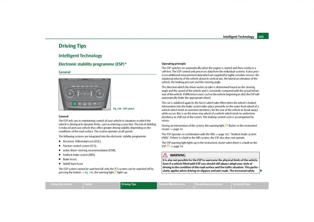 Skoda Yeti owners manual / page 164