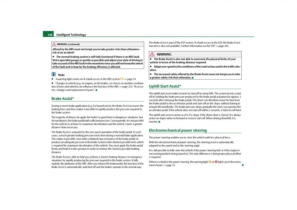 Skoda Yeti owners manual / page 169