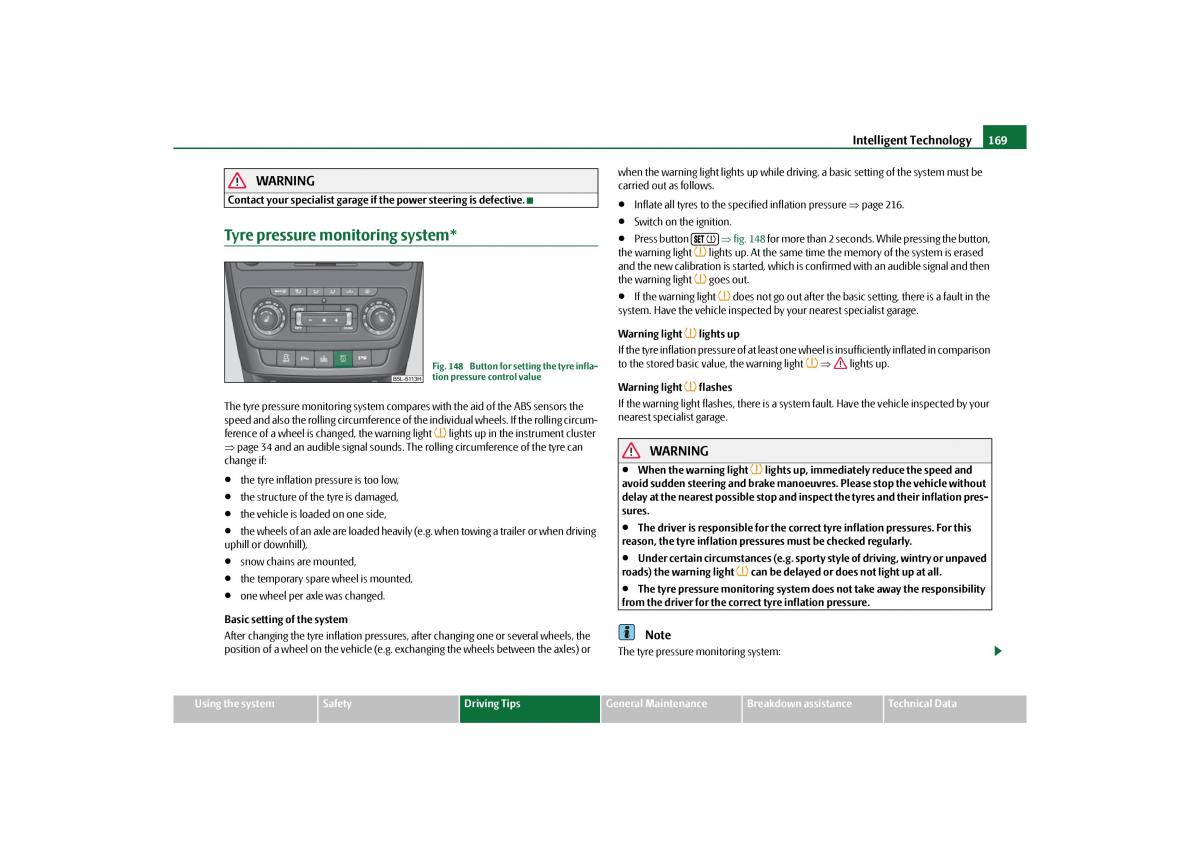 Skoda Yeti owners manual / page 170