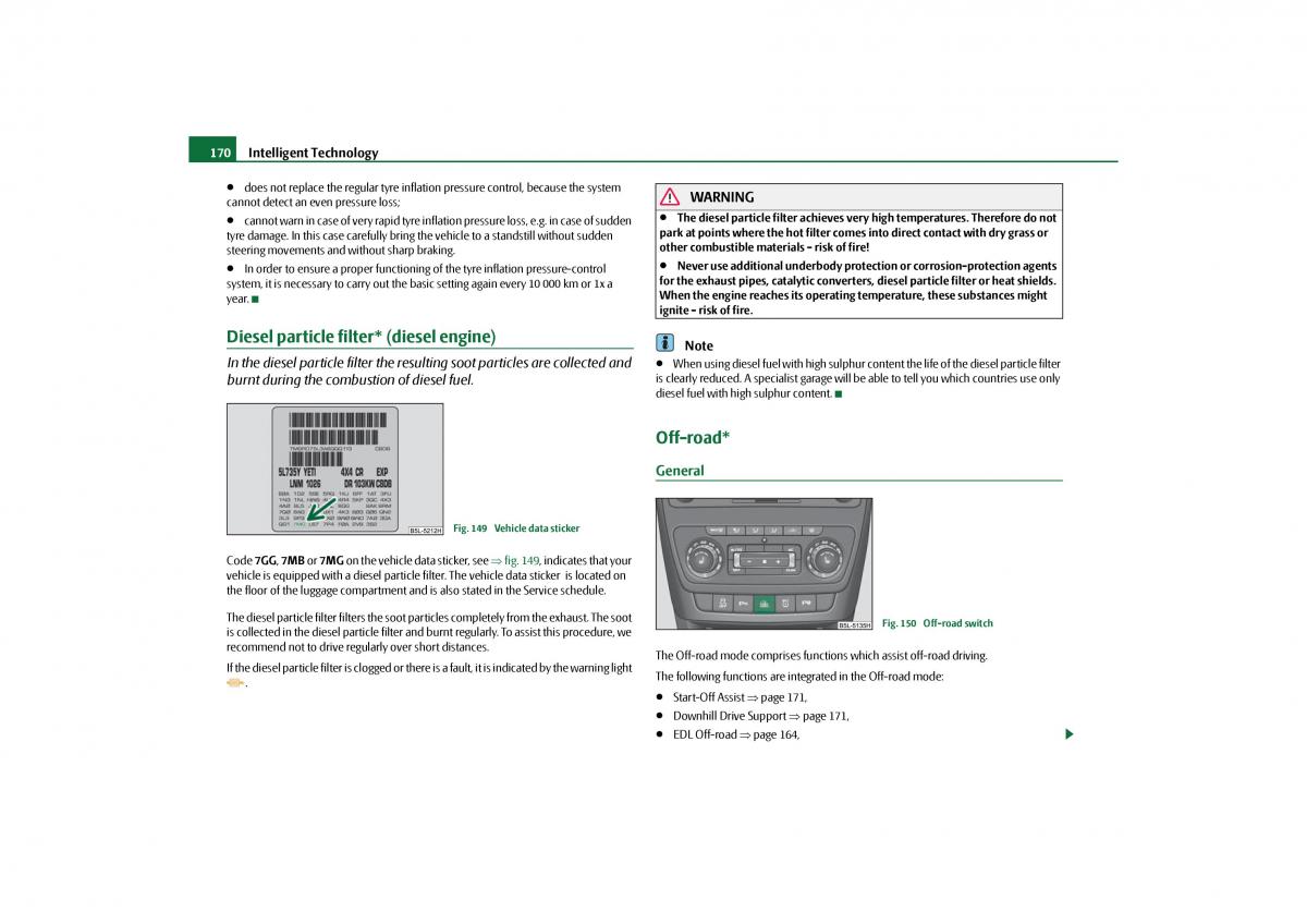 Skoda Yeti owners manual / page 171