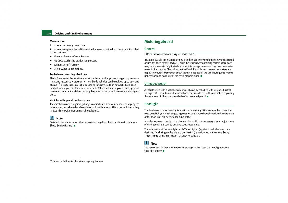 Skoda Yeti owners manual / page 179