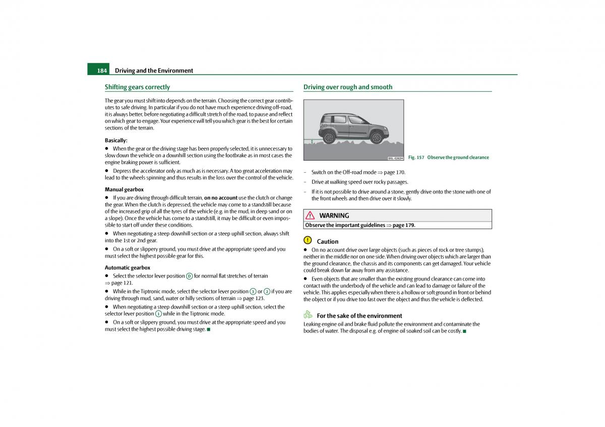 Skoda Yeti owners manual / page 185