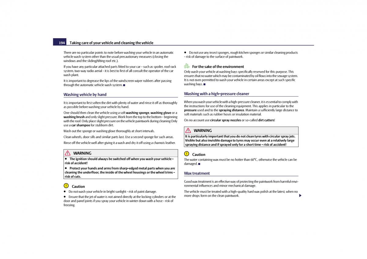 Skoda Yeti owners manual / page 195