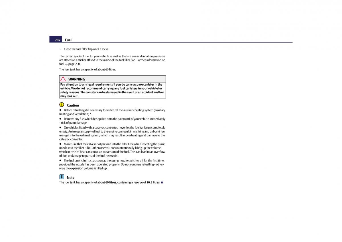 Skoda Yeti owners manual / page 203