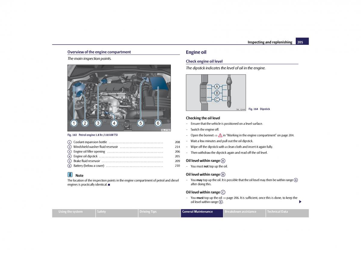 Skoda Yeti owners manual / page 206