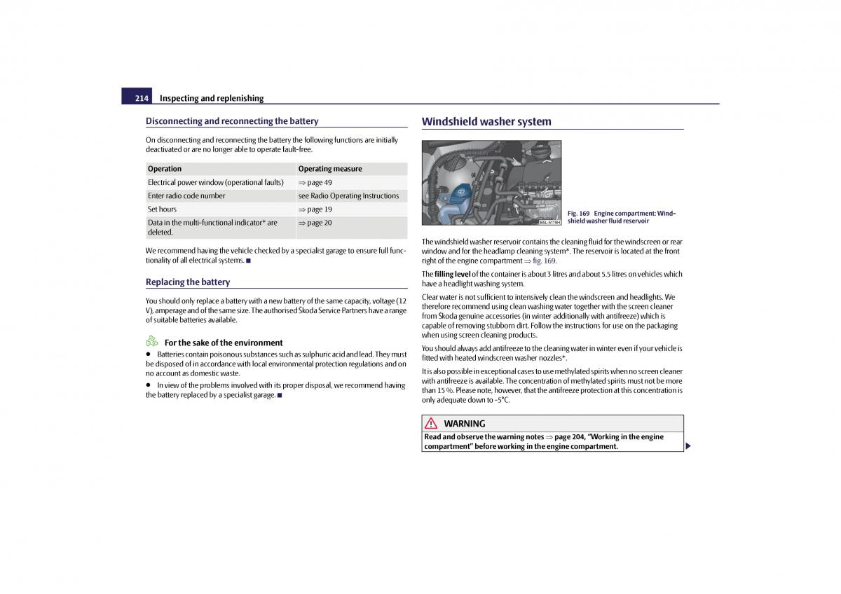 Skoda Yeti owners manual / page 215