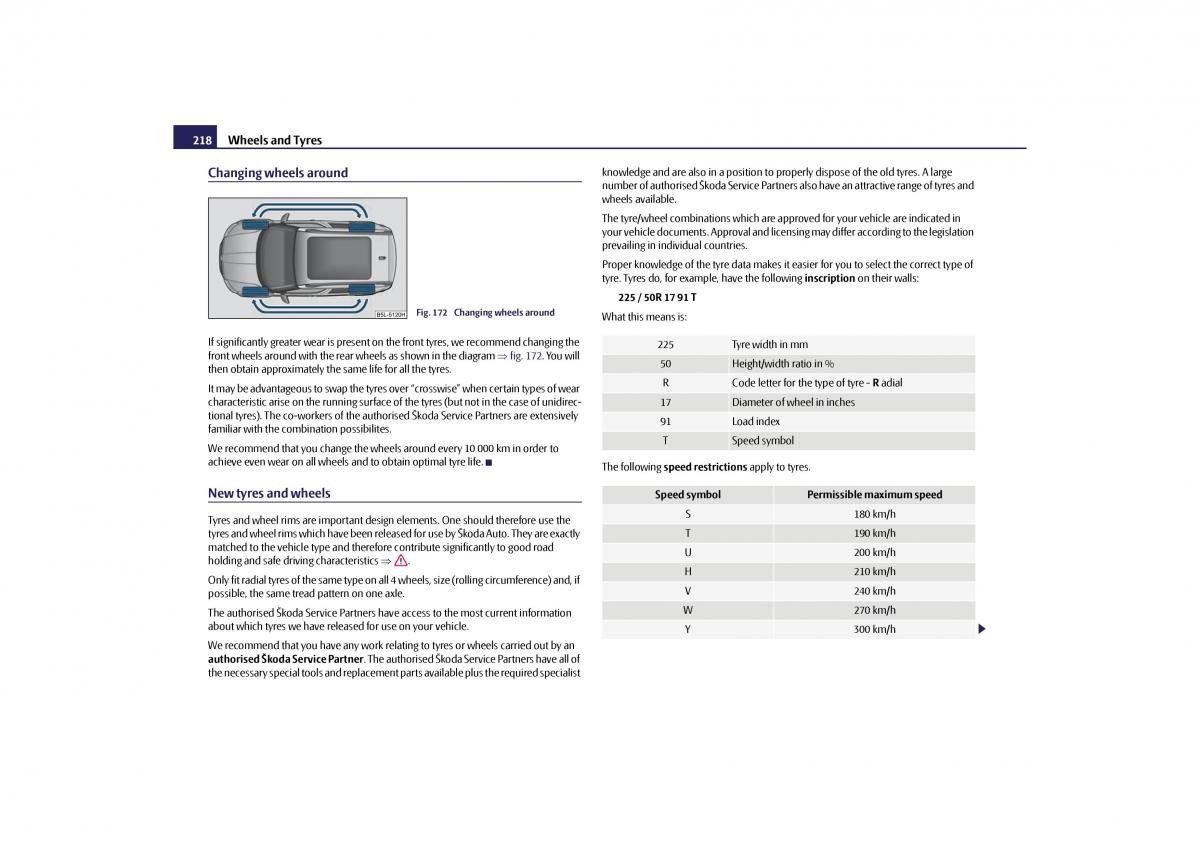 Skoda Yeti owners manual / page 219