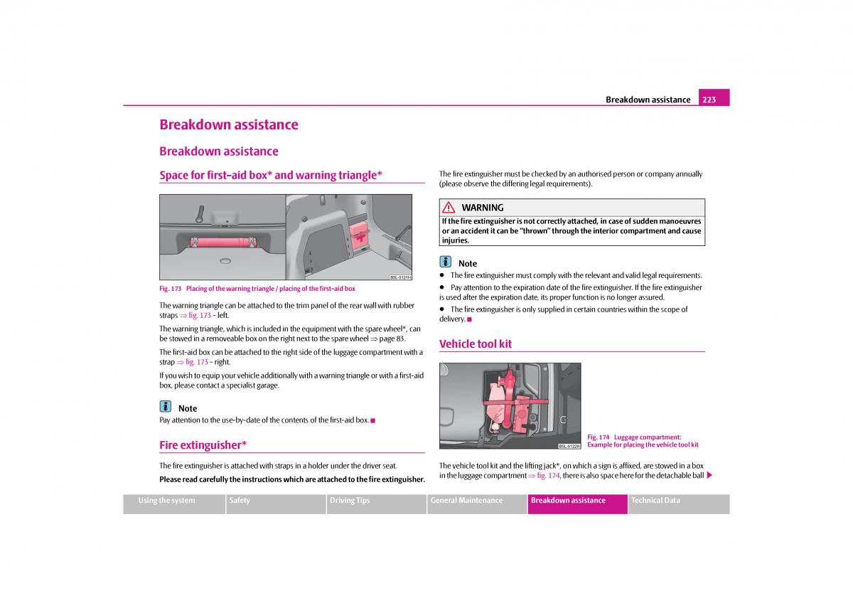 Skoda Yeti owners manual / page 224