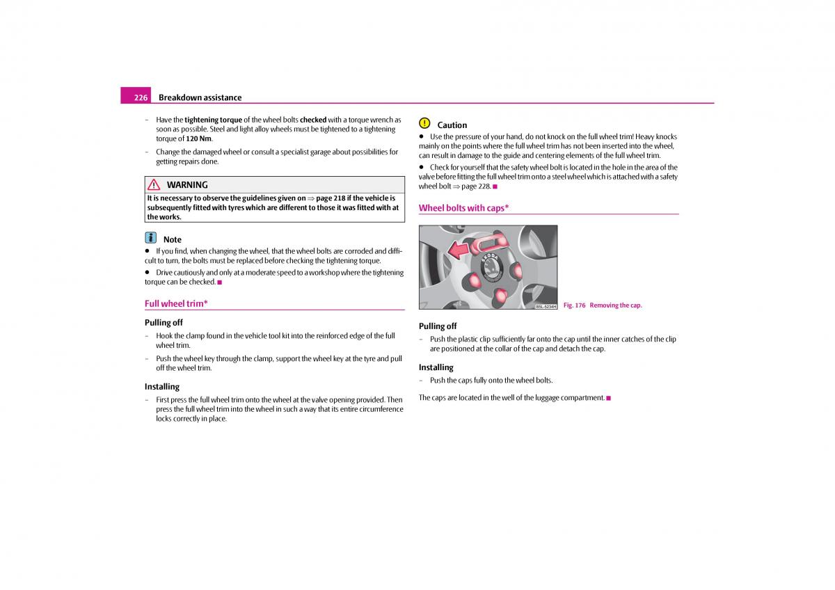 Skoda Yeti owners manual / page 227