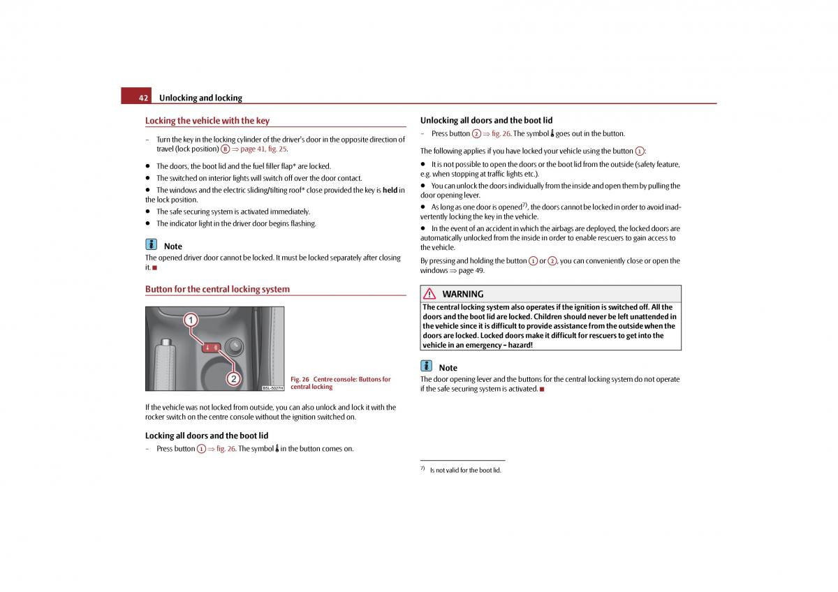 Skoda Yeti owners manual / page 43