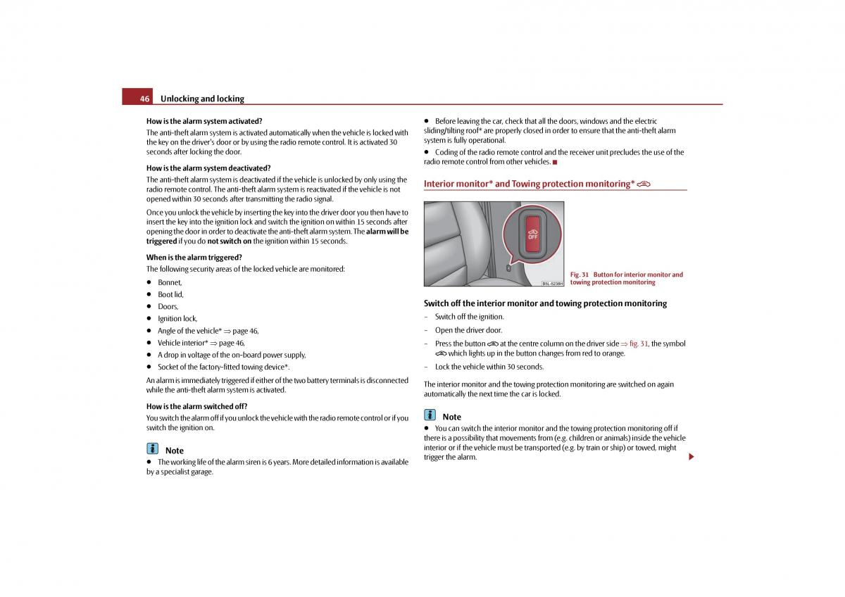 Skoda Yeti owners manual / page 47